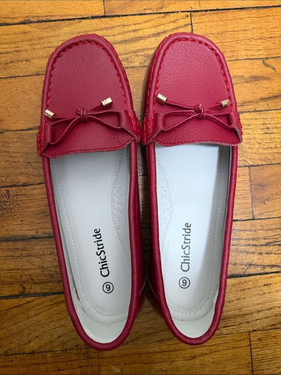 ChicStride Shoes - NWOB ChicStride Red Leather Loafers size 9
